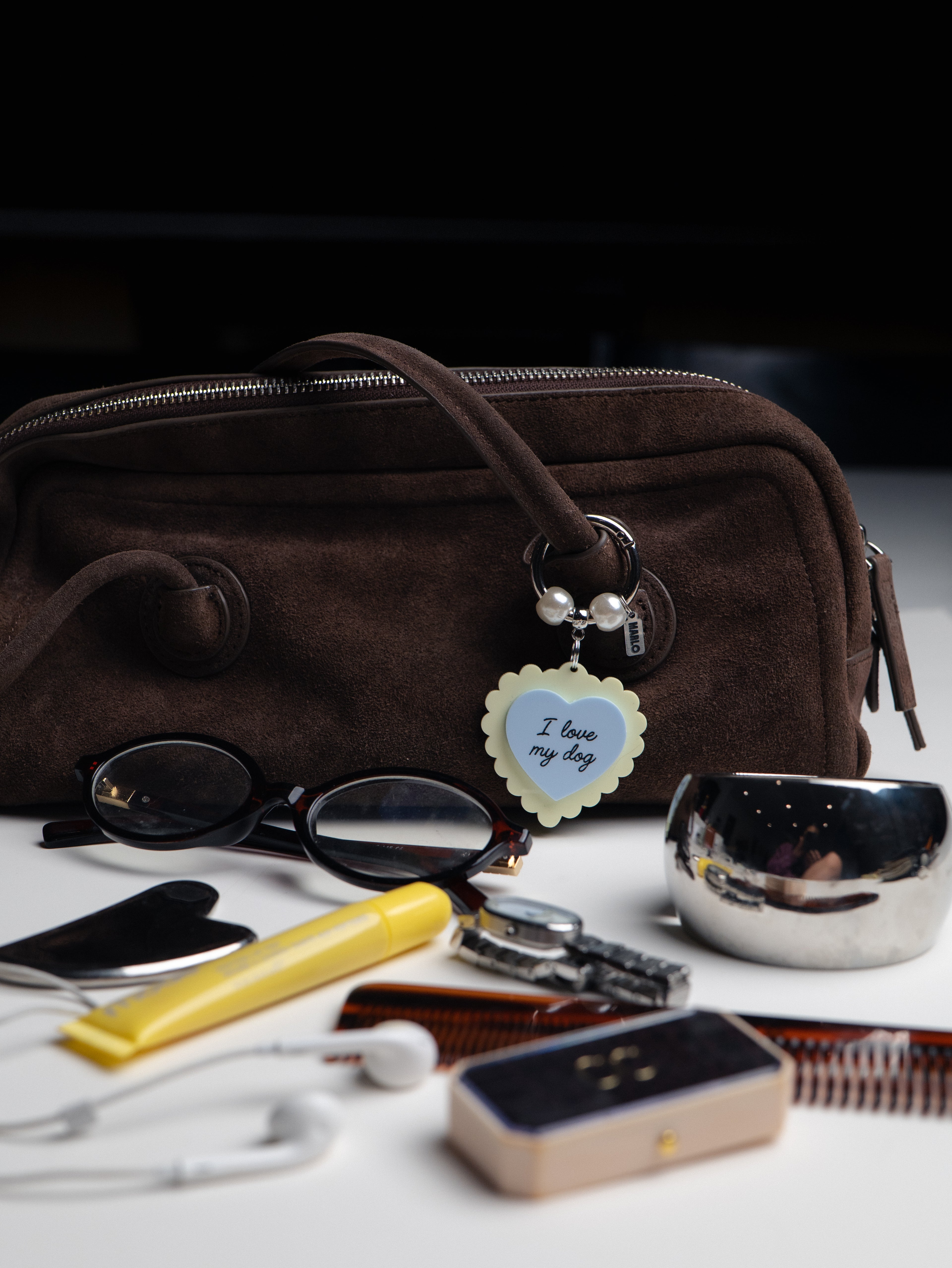 "Happiest With My Dog" Bag Charm